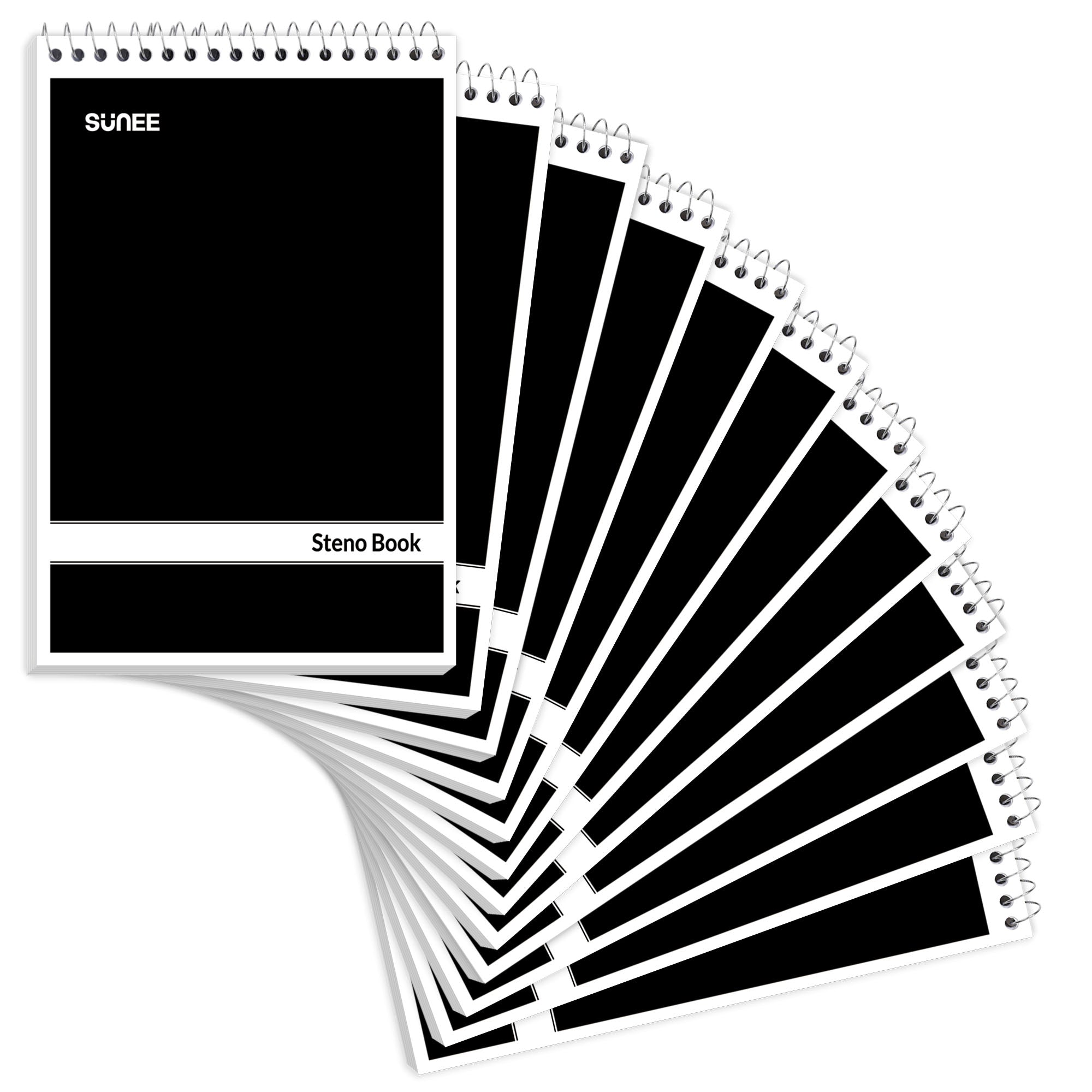 SUNEE 12 Pack Steno Pads 6x9, Gregg Rule, 60 Sheets, Spiral Notebook 6