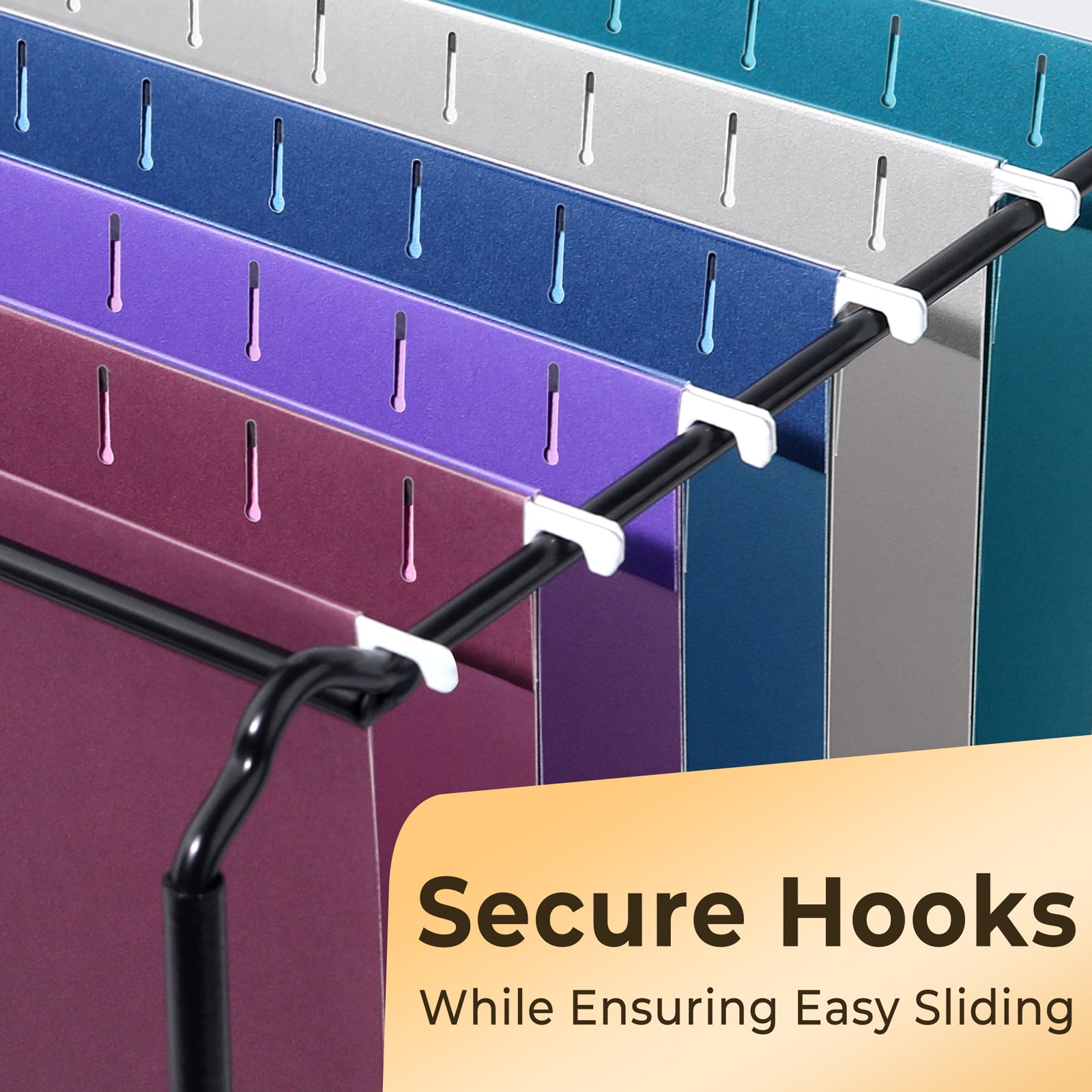 SUNEE Hanging File Folders Vintage Colors, 25 Pack Letter Size File Fo