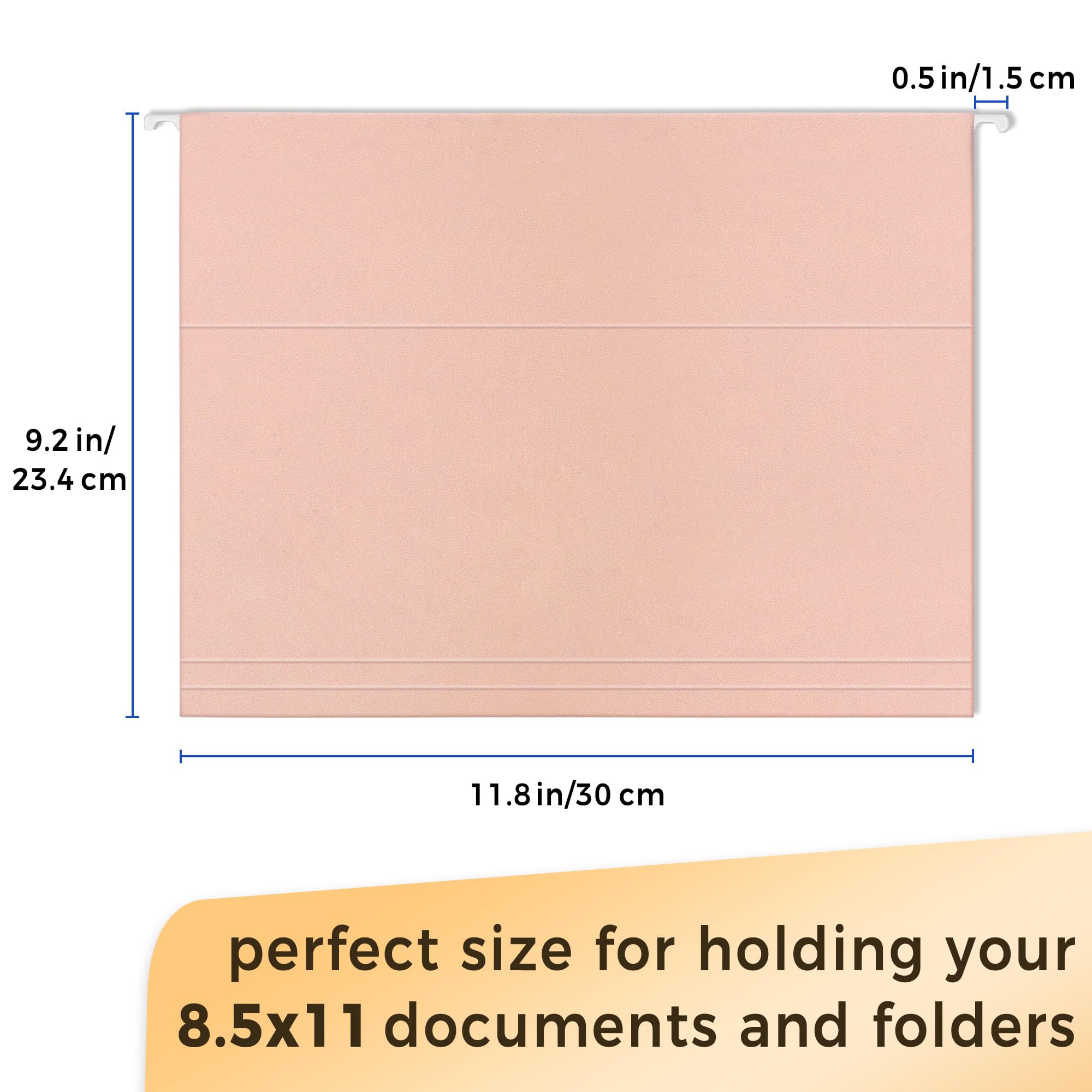 SUNEE Hanging File Folders Letter Size with 1/5-cut Tabs - 25 Packs