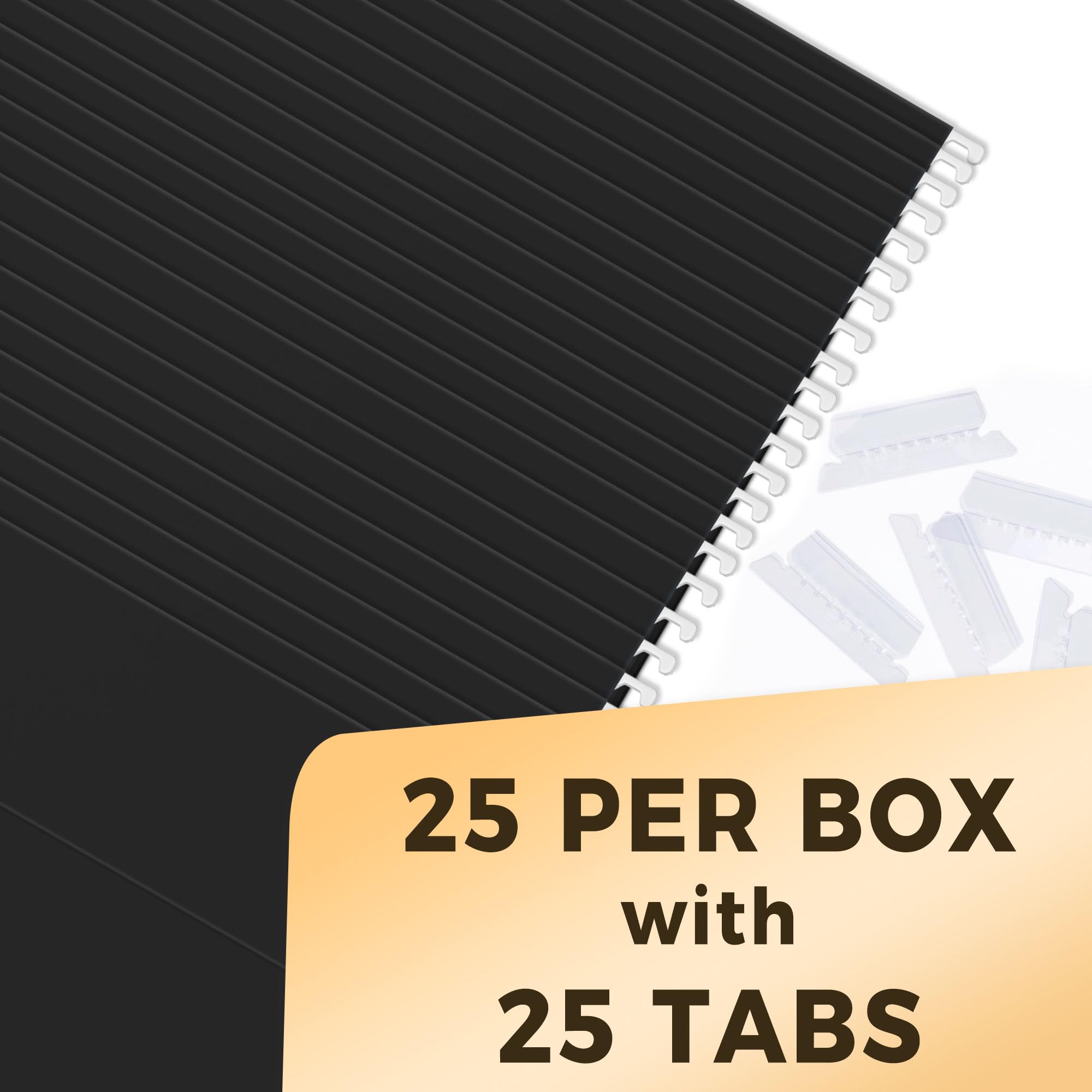 SUNEE Hanging File Folders Letter Size with 1/5-cut Tabs - 25 Packs